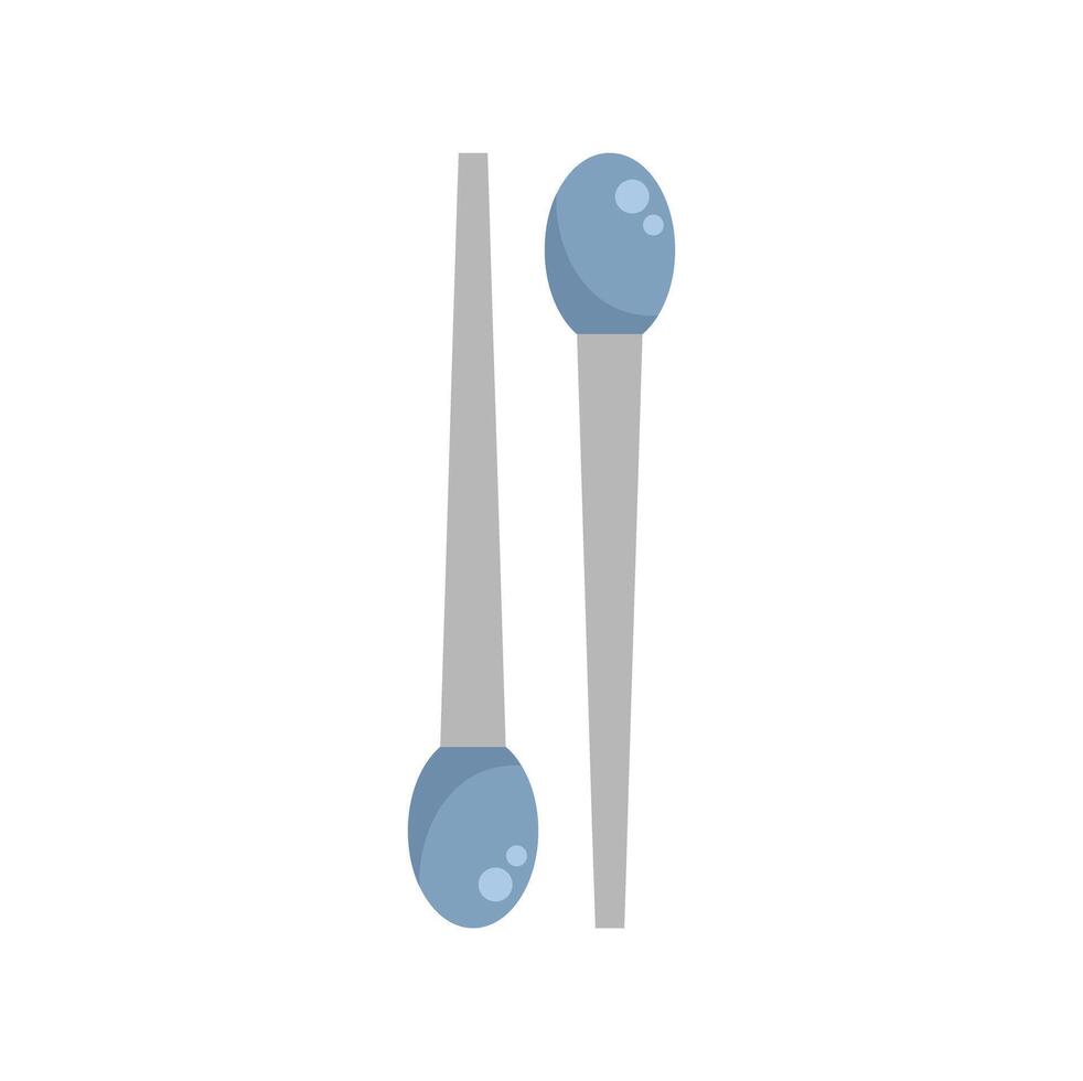 Pair of ear sticks cleaning tool lying on white surface vector
