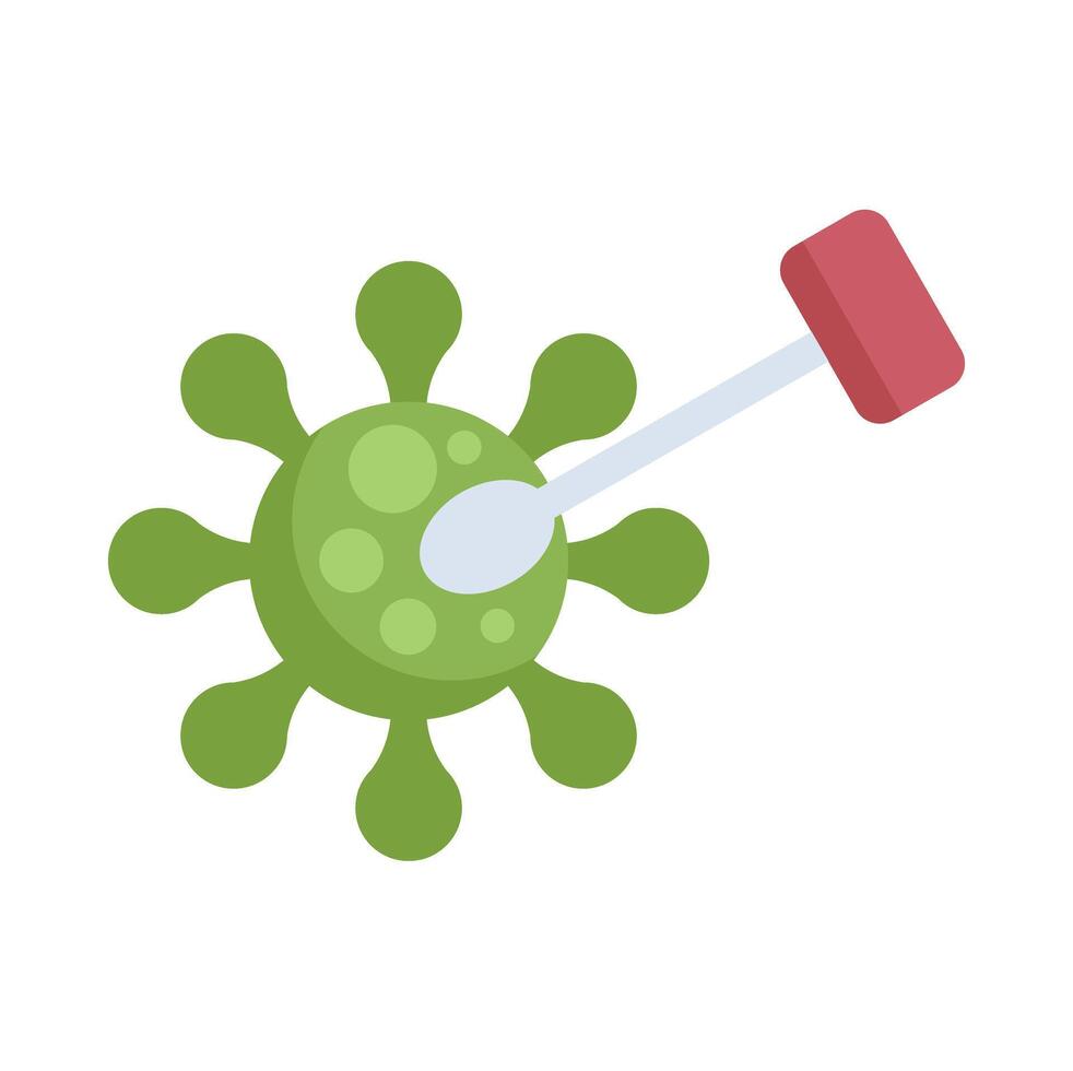 Scientist taking sample of virus with cotton swab for research vector