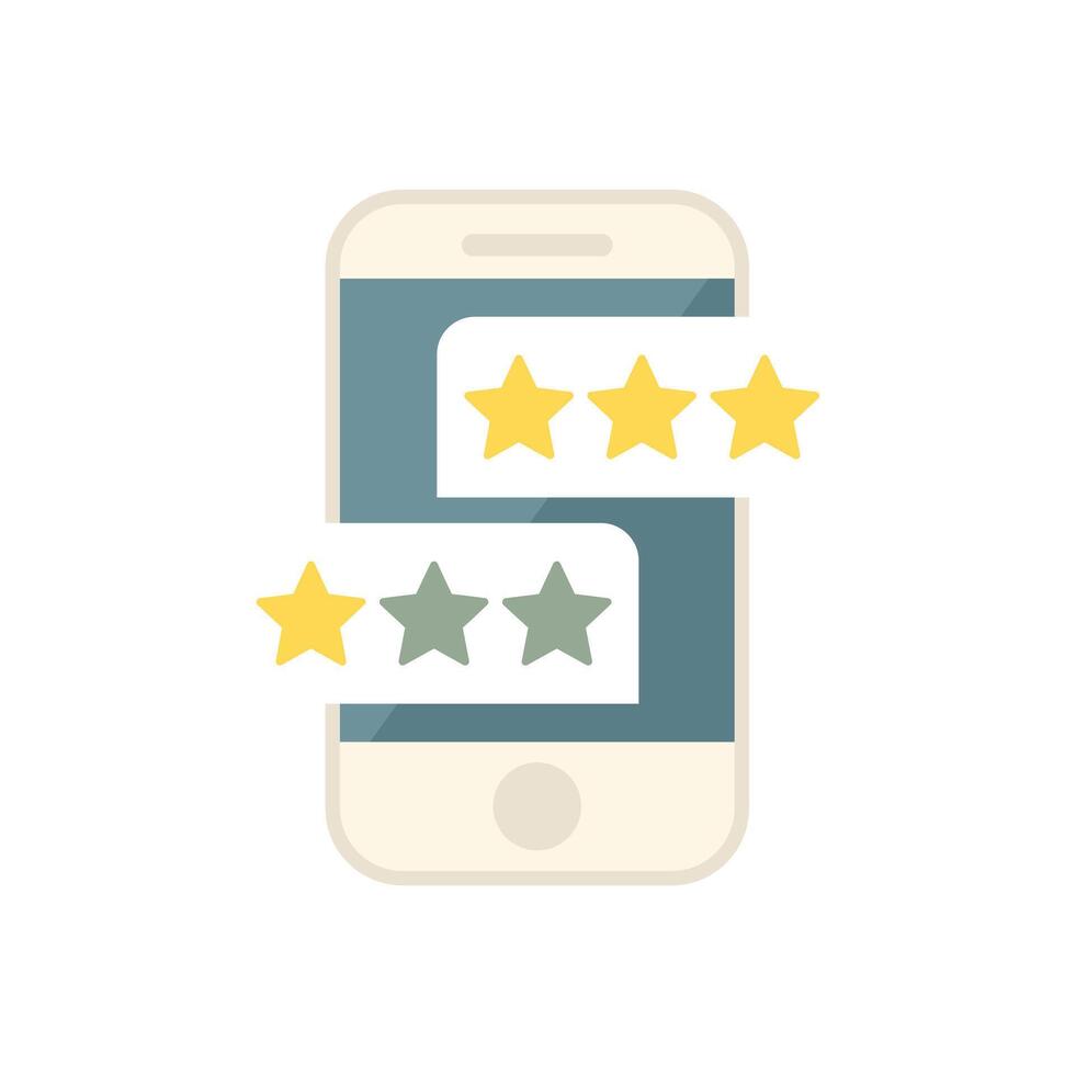 Smartphone displaying rating stars for customer satisfaction feedback vector
