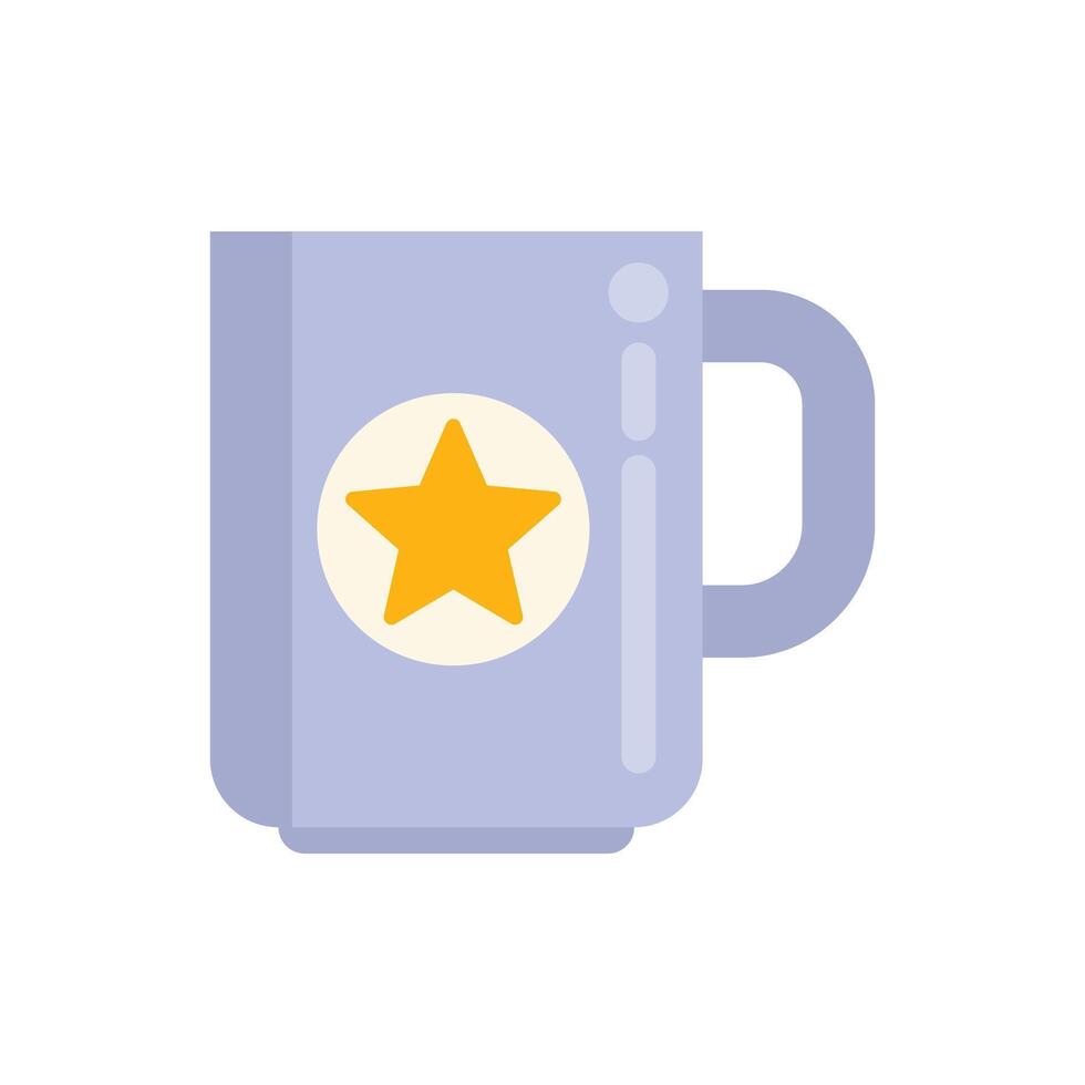 Blue mug featuring a gold star for achievement and recognition vector