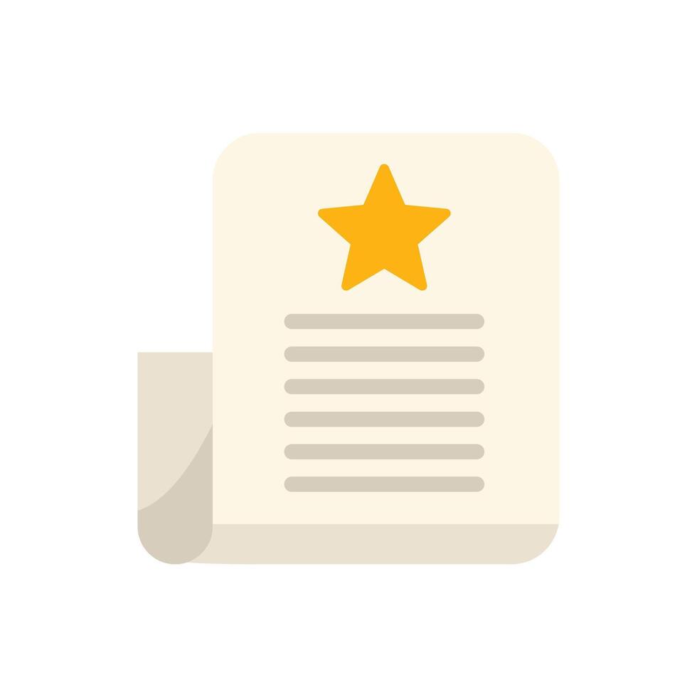 Document with star icon representing important information vector