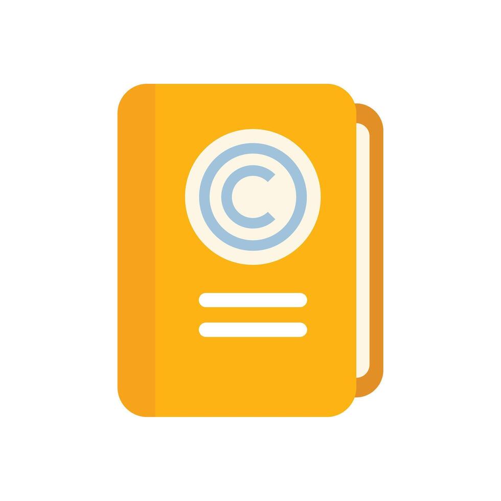 Yellow book showing copyright symbol on cover vector