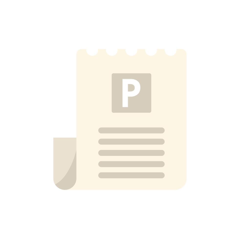 Parking ticket icon showing fine for illegal parking vector