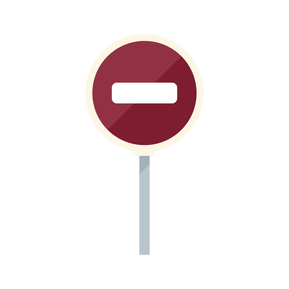No entry road sign indicating forbidden access on pole vector