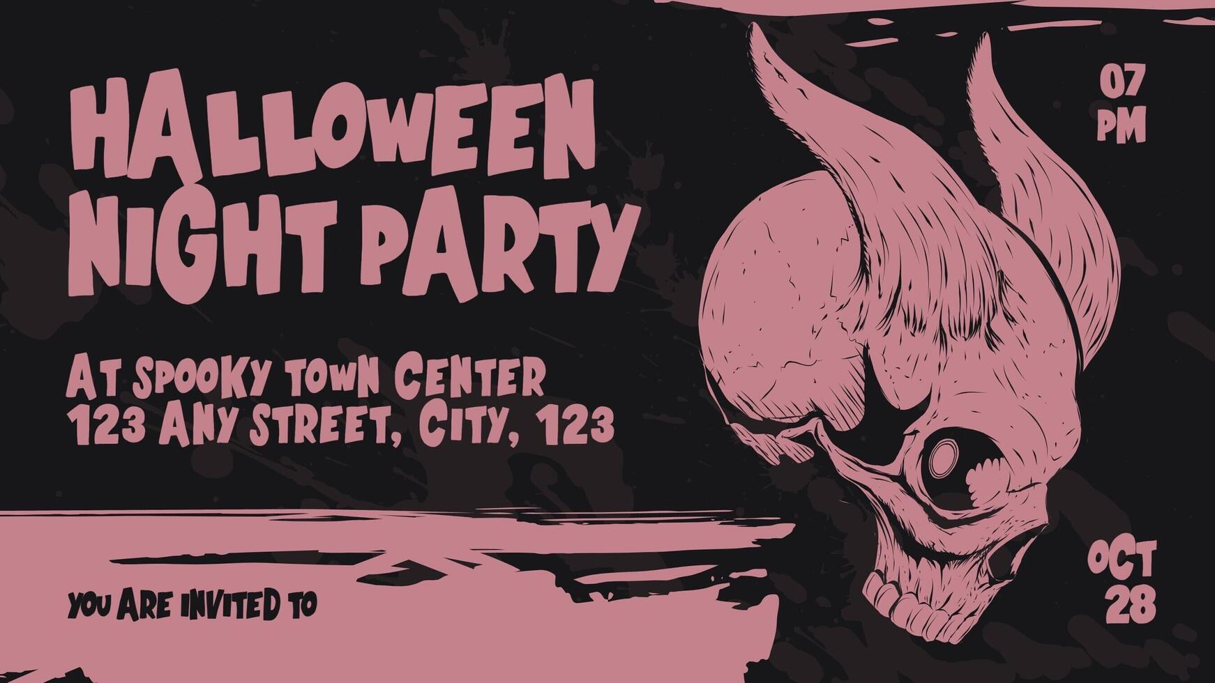 Halloween Invitation for Twitter Post Template