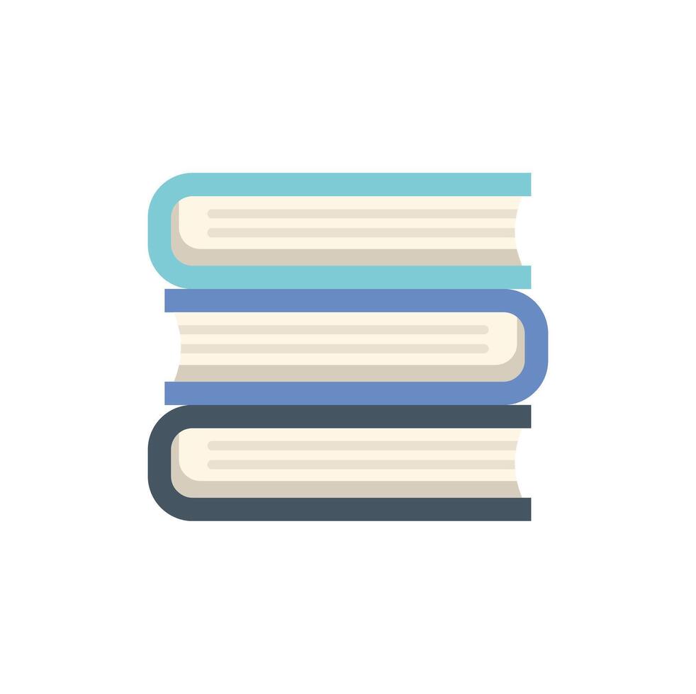 Stack of three books forming a tower of knowledge vector
