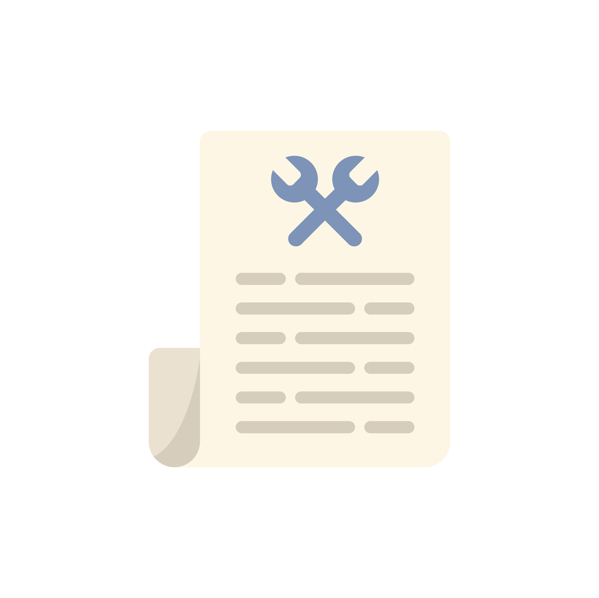 Technical support document with crossed wrenches icon 50492011 Vector ...