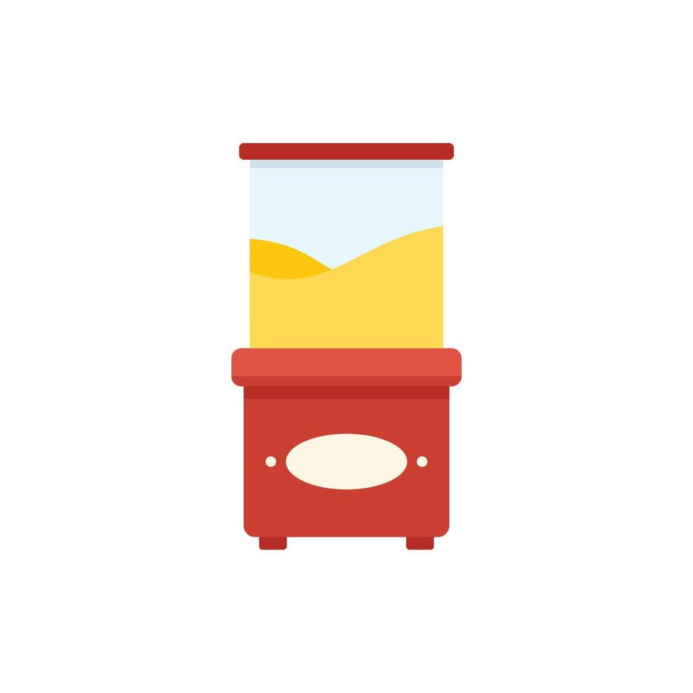 Popcorn machine holding freshly made buttery popcorn for sale vector