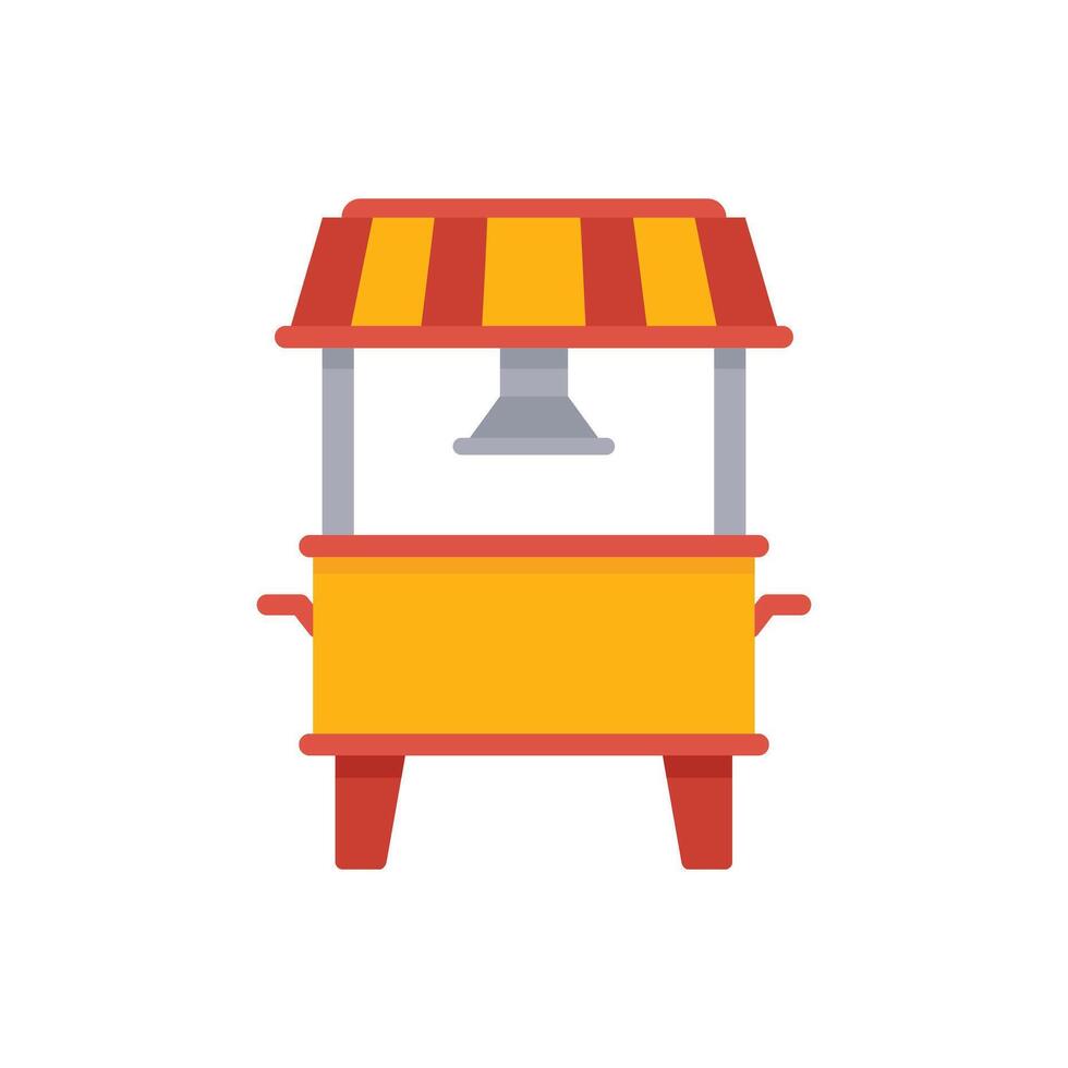 Empty food stall waiting for street vendors and customers at a local market vector