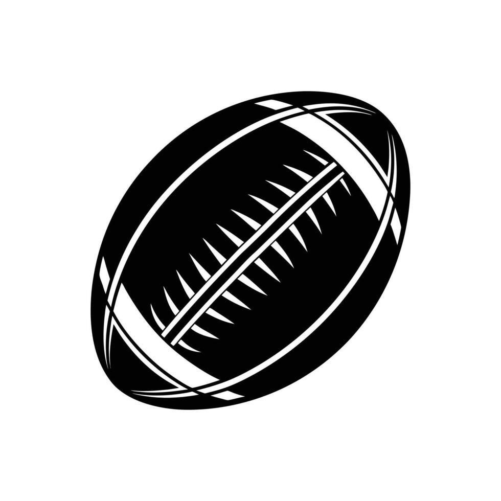 A black and white rugby ball on a white background vector