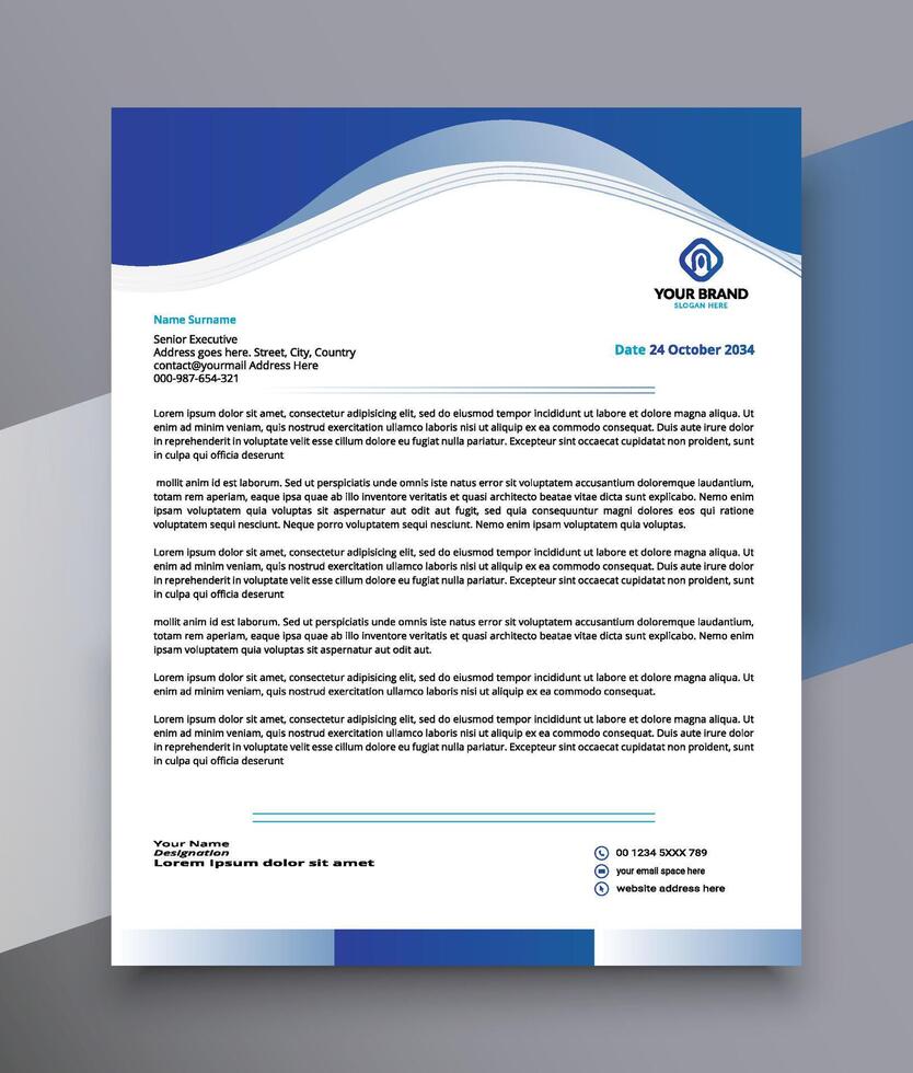 Elegant modern creative letterhead design template for your business vector