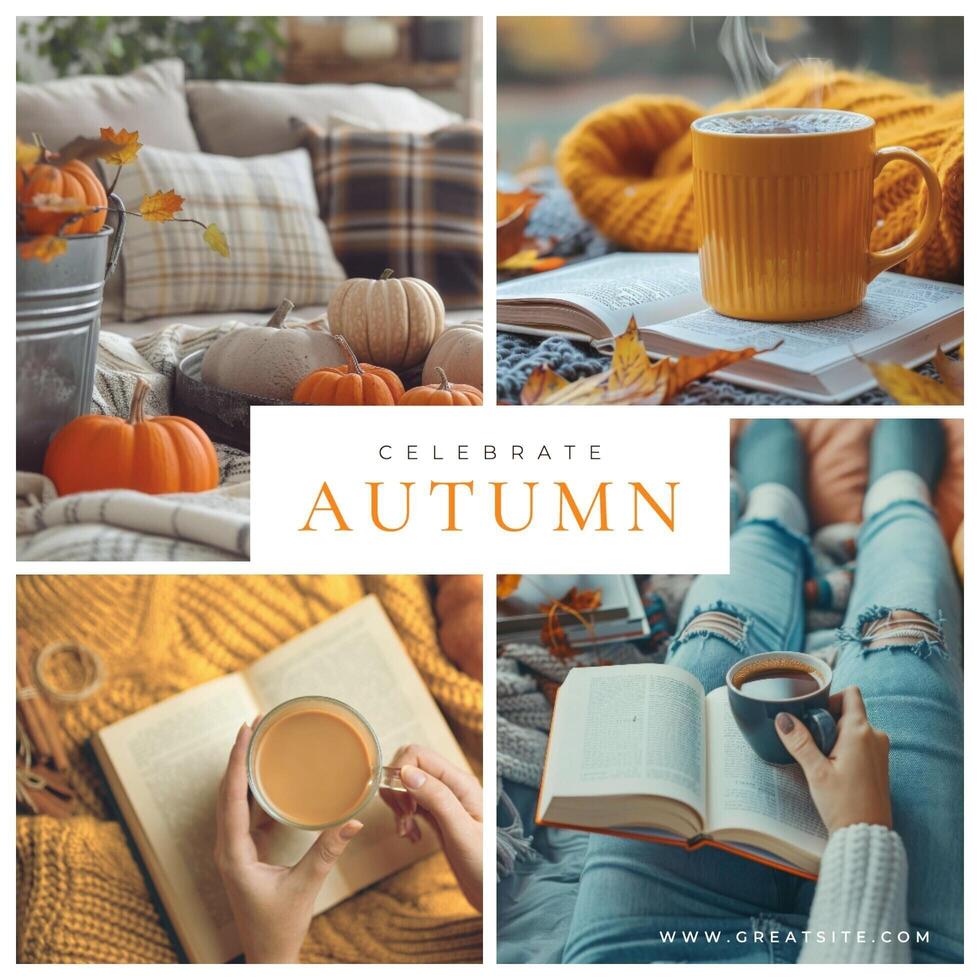 Minimalist Celebrate Autumn Instagram Post template