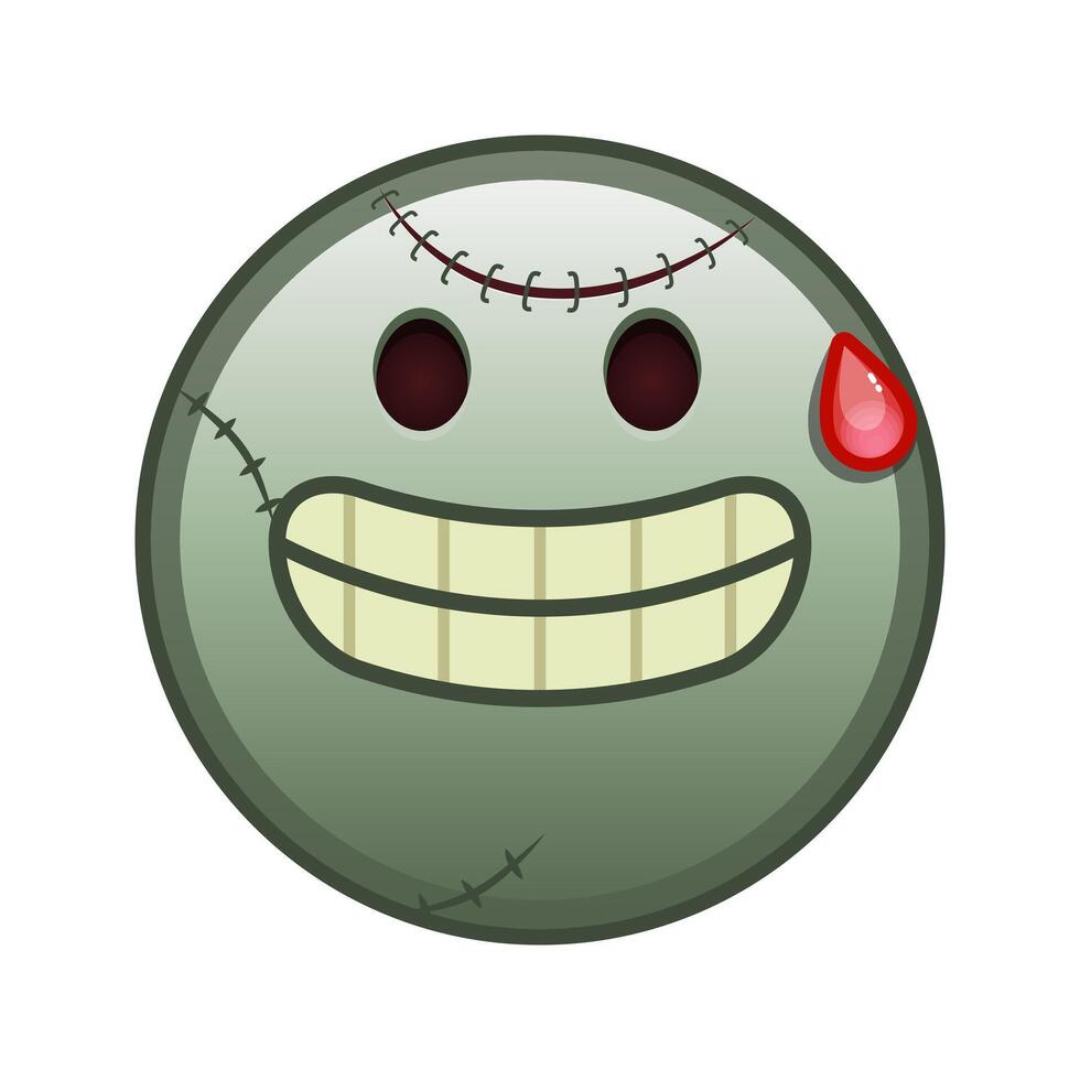 Grimace on the face Large size of zombie halloween emoji vector
