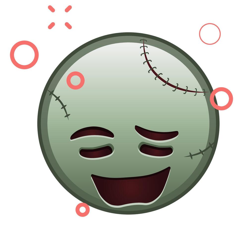 Woozy face Large size of zombie halloween emoji vector