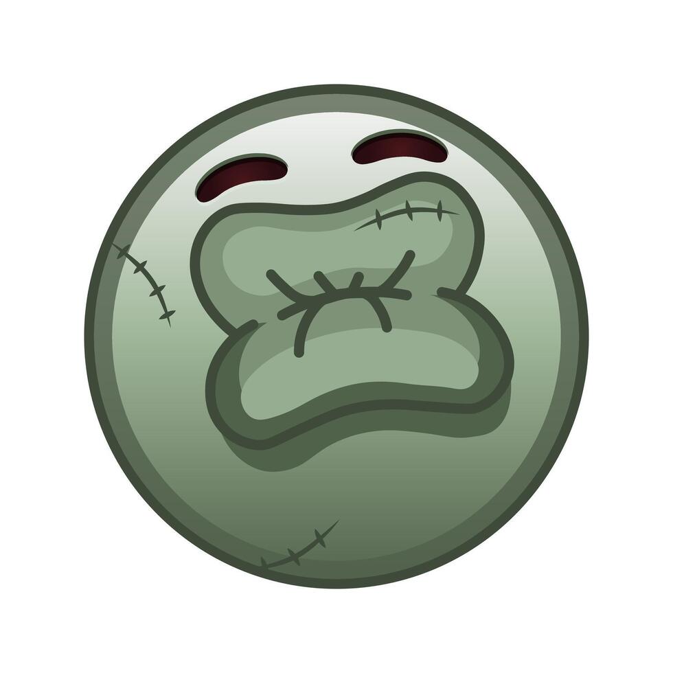 Kissing face with laughing eyes Large size of zombie halloween emoji vector
