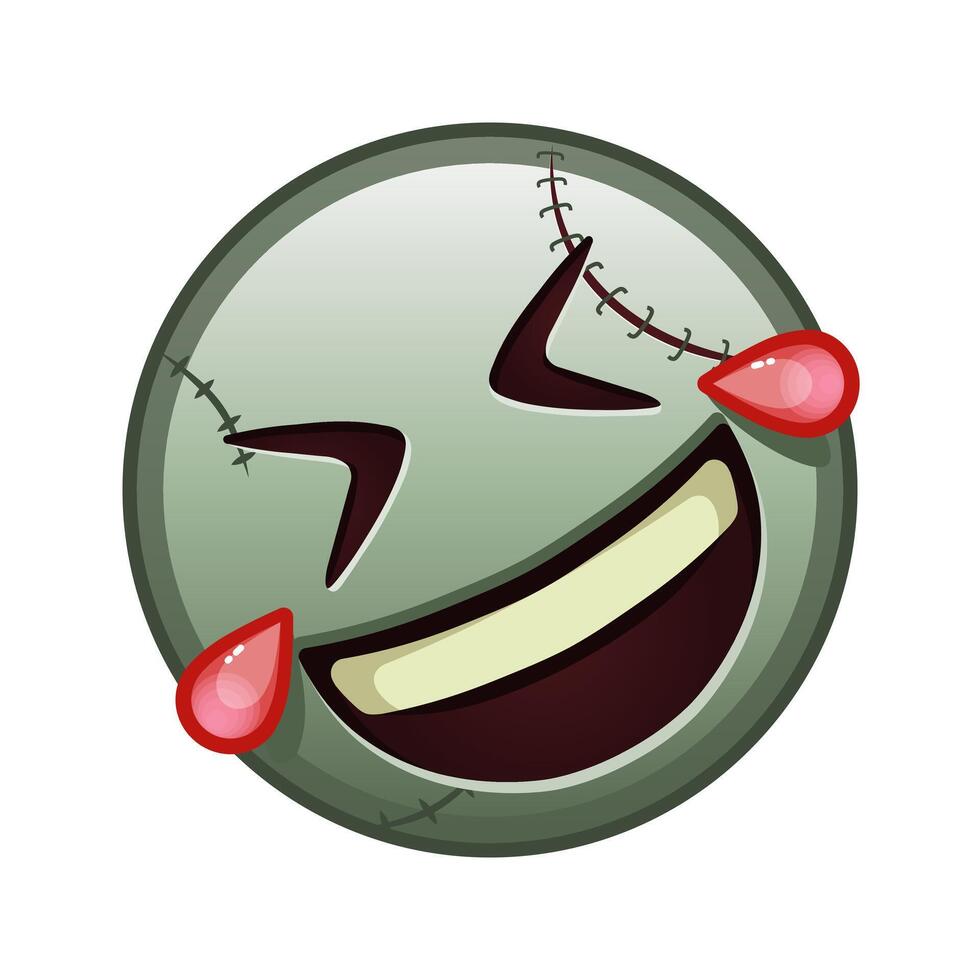 Rolling on the floor laughing Large size of zombie halloween emoji vector