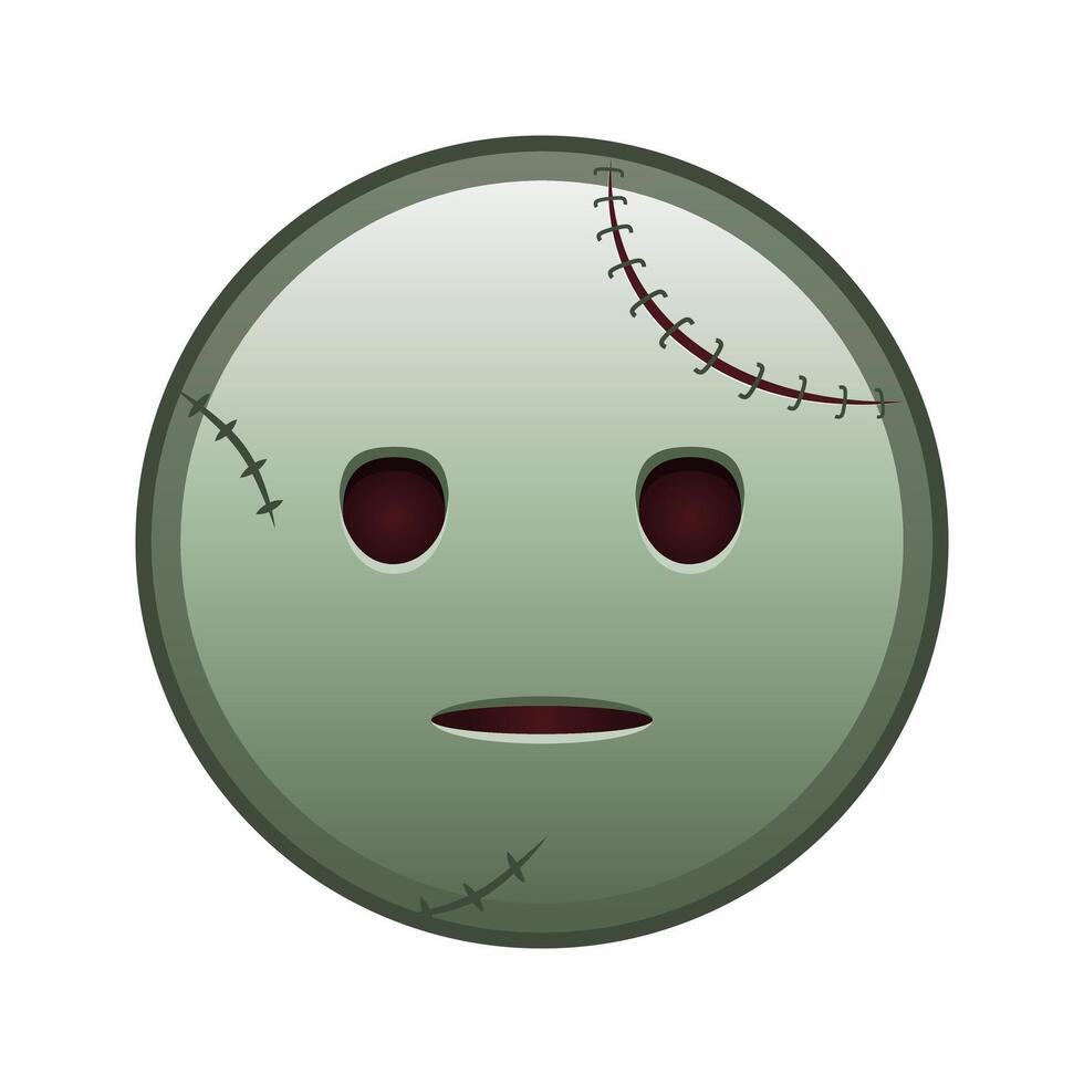 Yawning face Large size of zombie halloween emoji vector