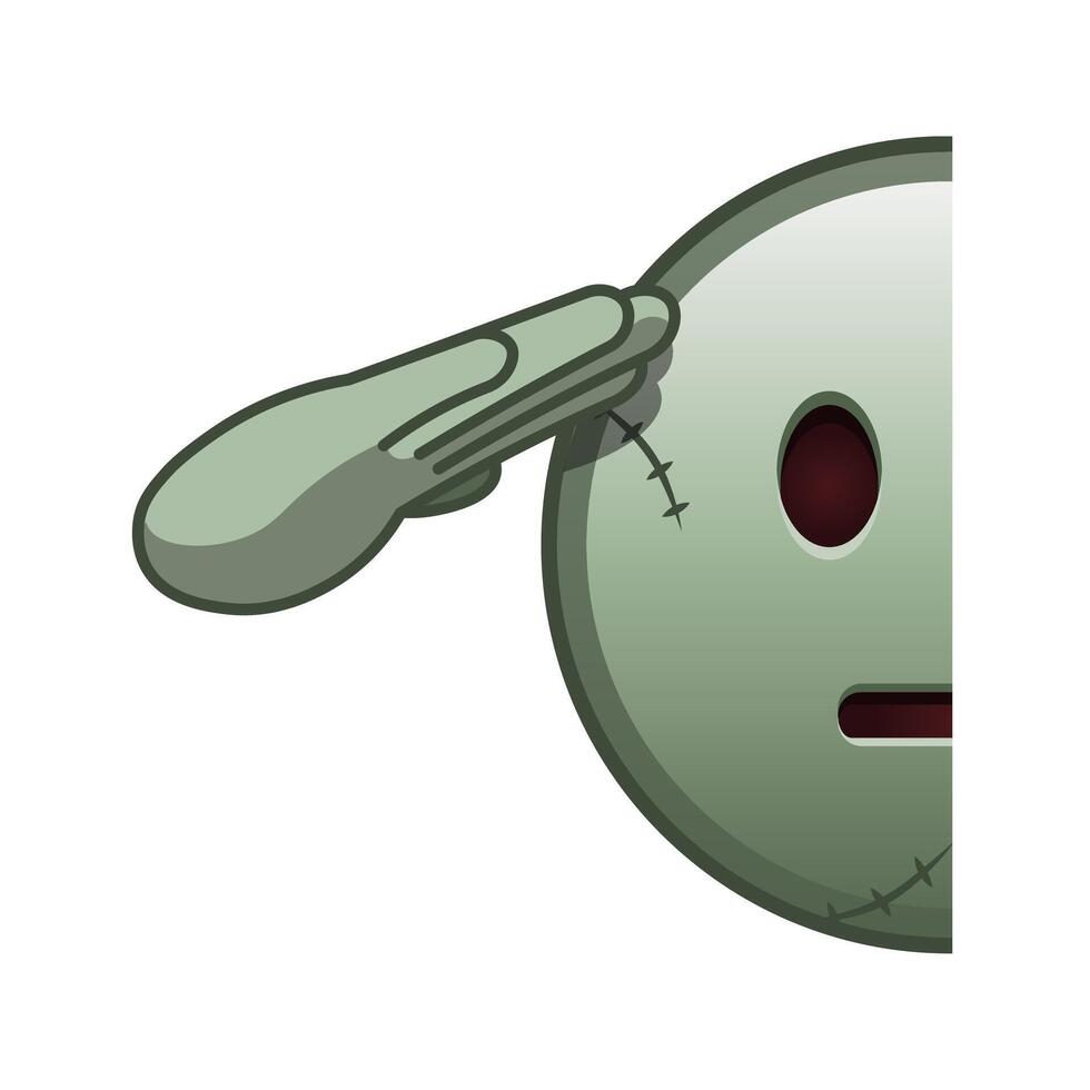 Emoji with hand on face Large size of zombie halloween emoji vector