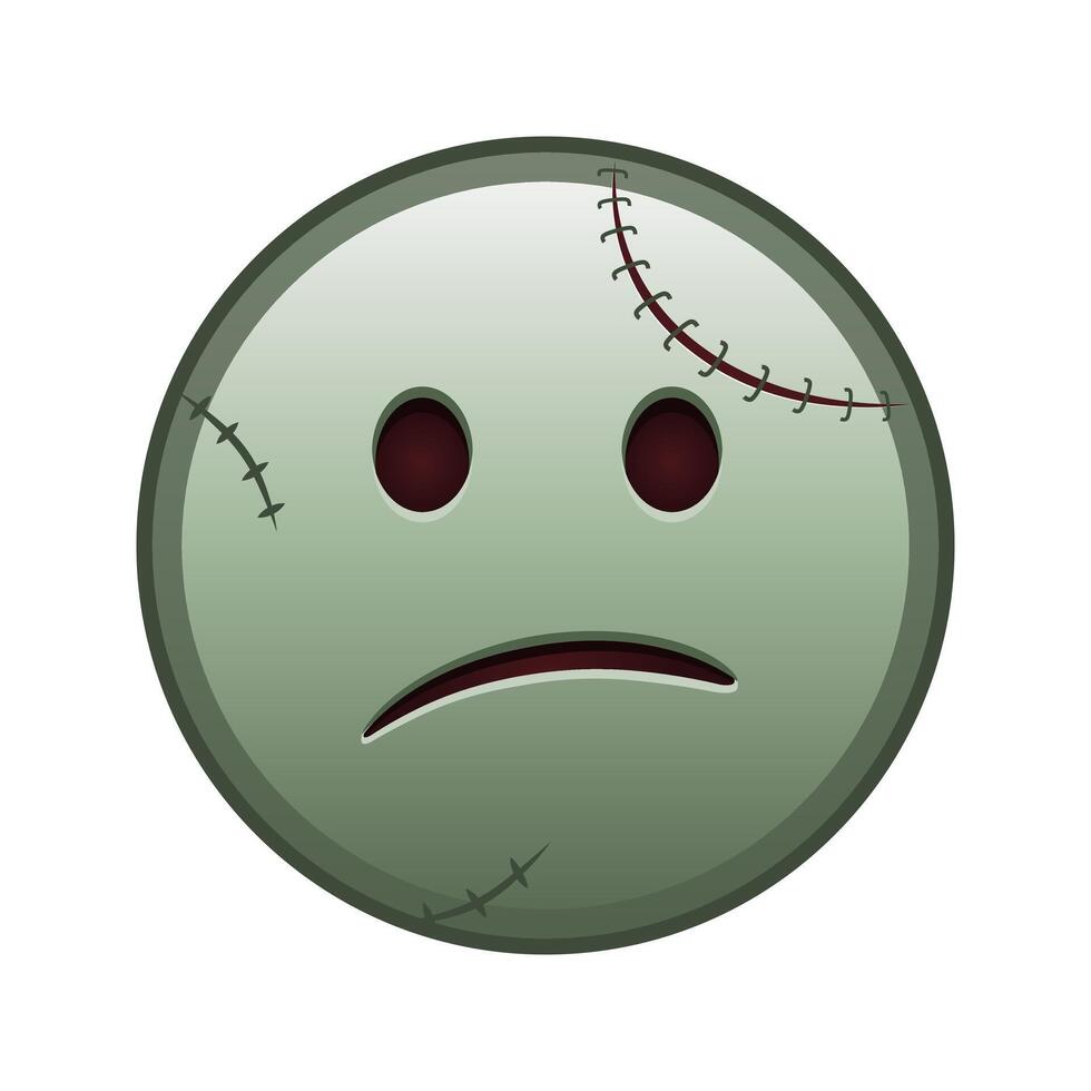 Embarrassed face Large size of zombie halloween emoji vector