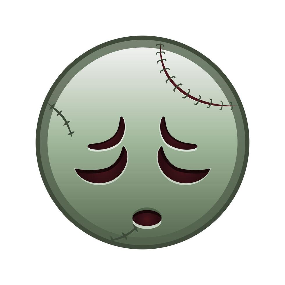 Tired face Large size of zombie halloween emoji vector