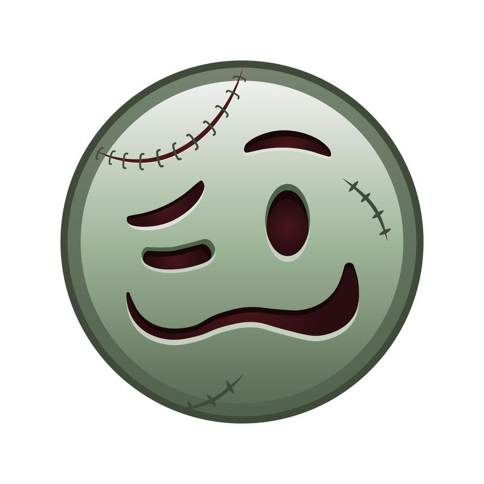 Woozy face Large size of zombie halloween emoji vector
