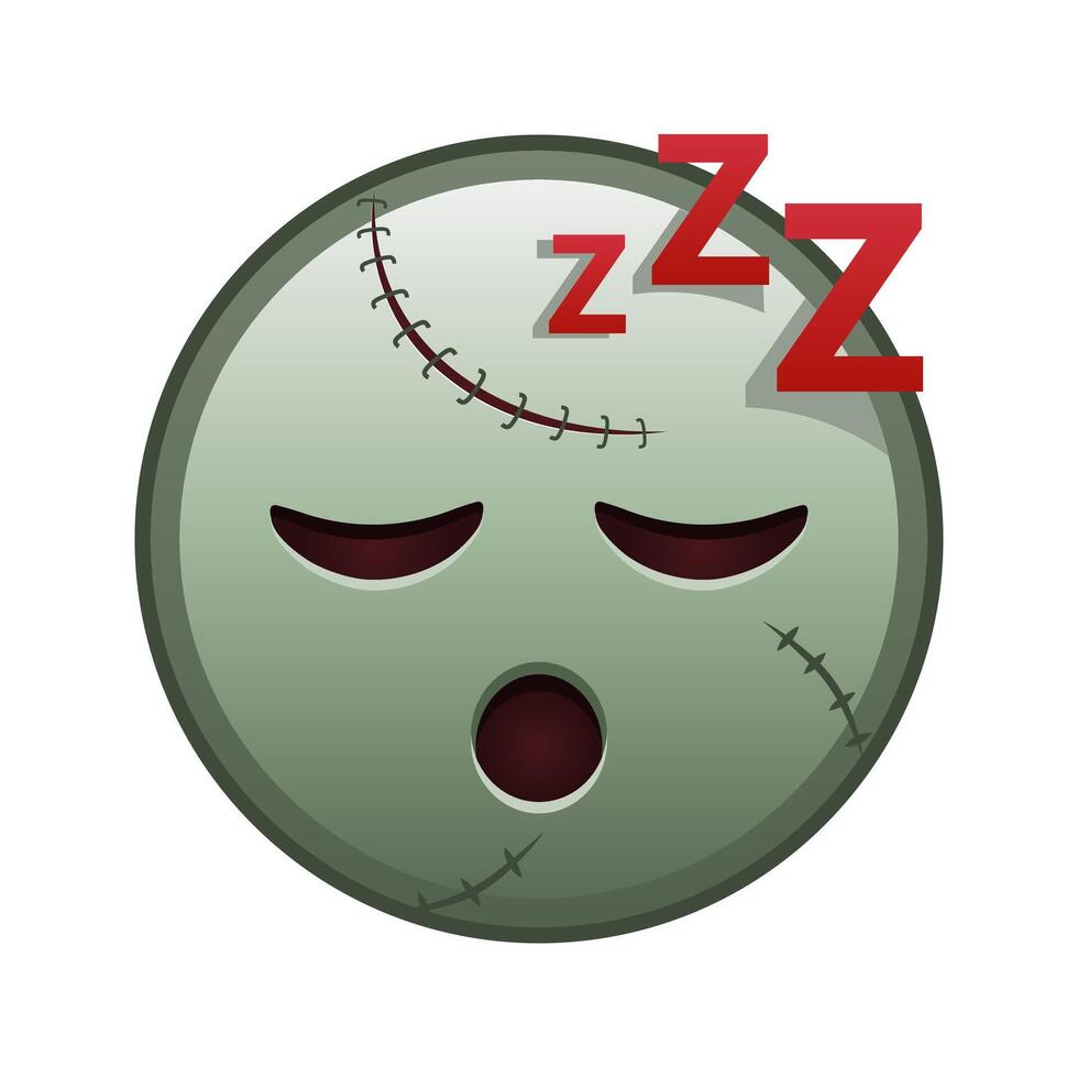 Sleeping face Large size of zombie halloween emoji vector