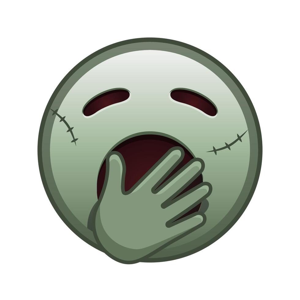 Yawning face Large size of zombie halloween emoji vector