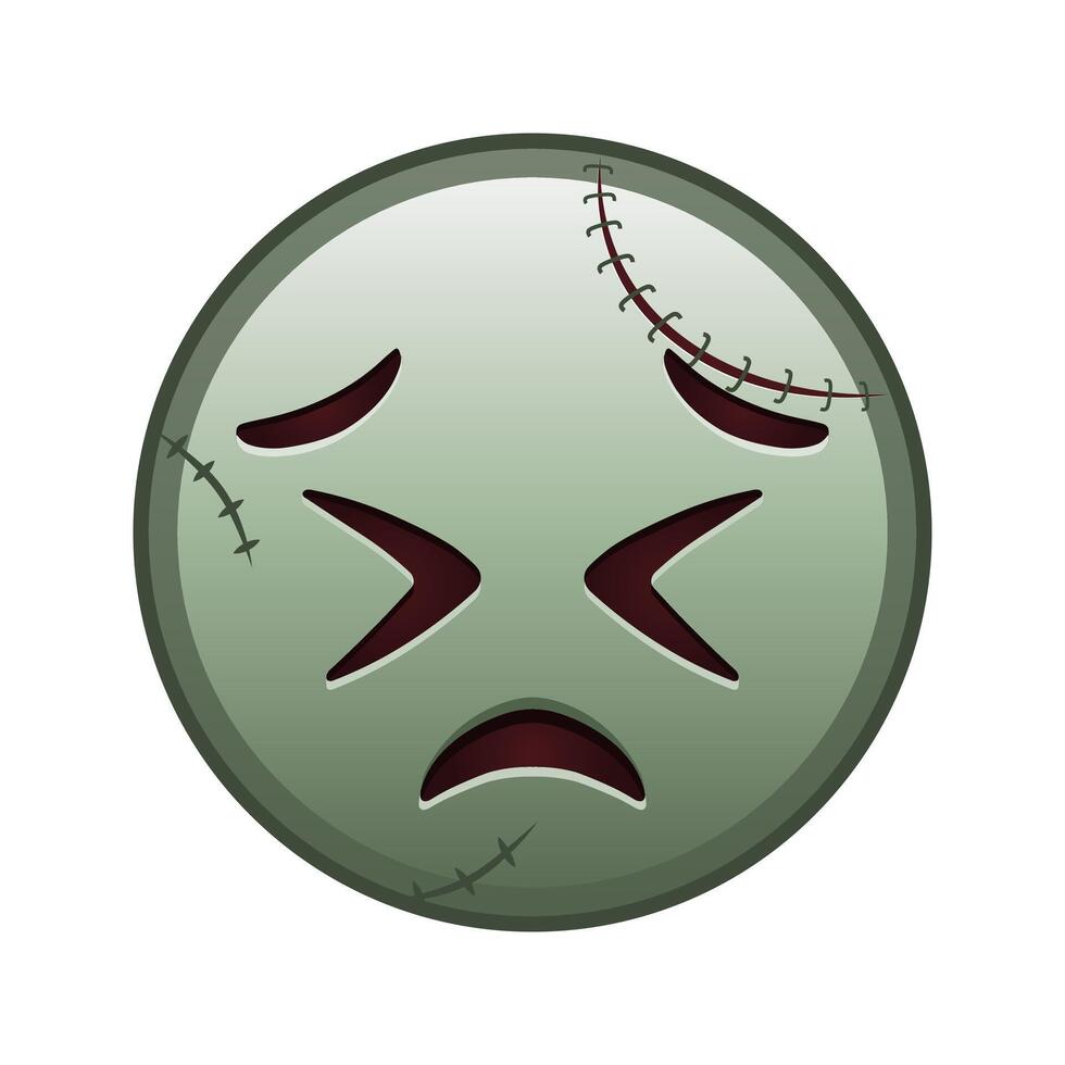 Persistent facial expression face Large size of zombie halloween emoji vector