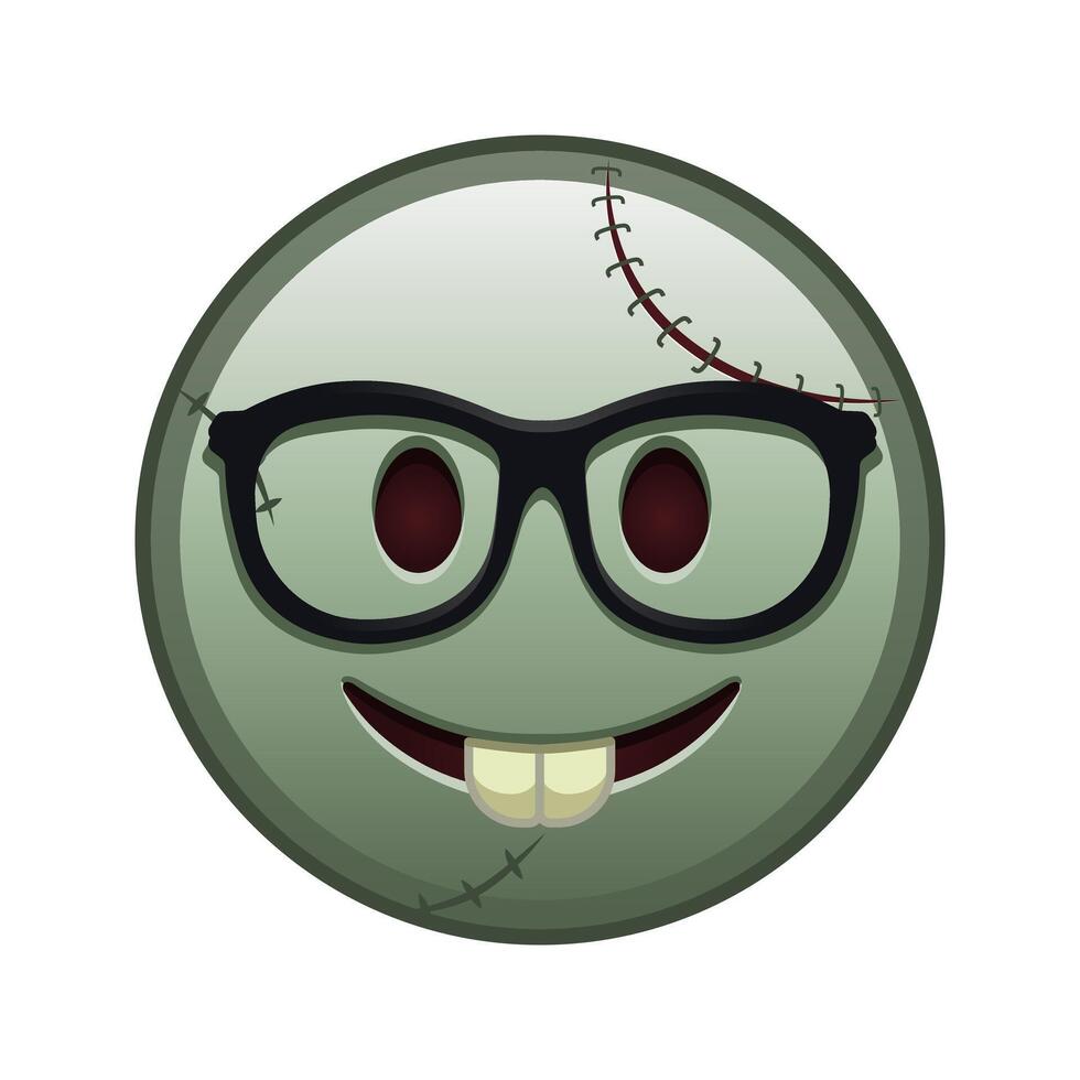 Nerd face Large size of zombie halloween emoji vector