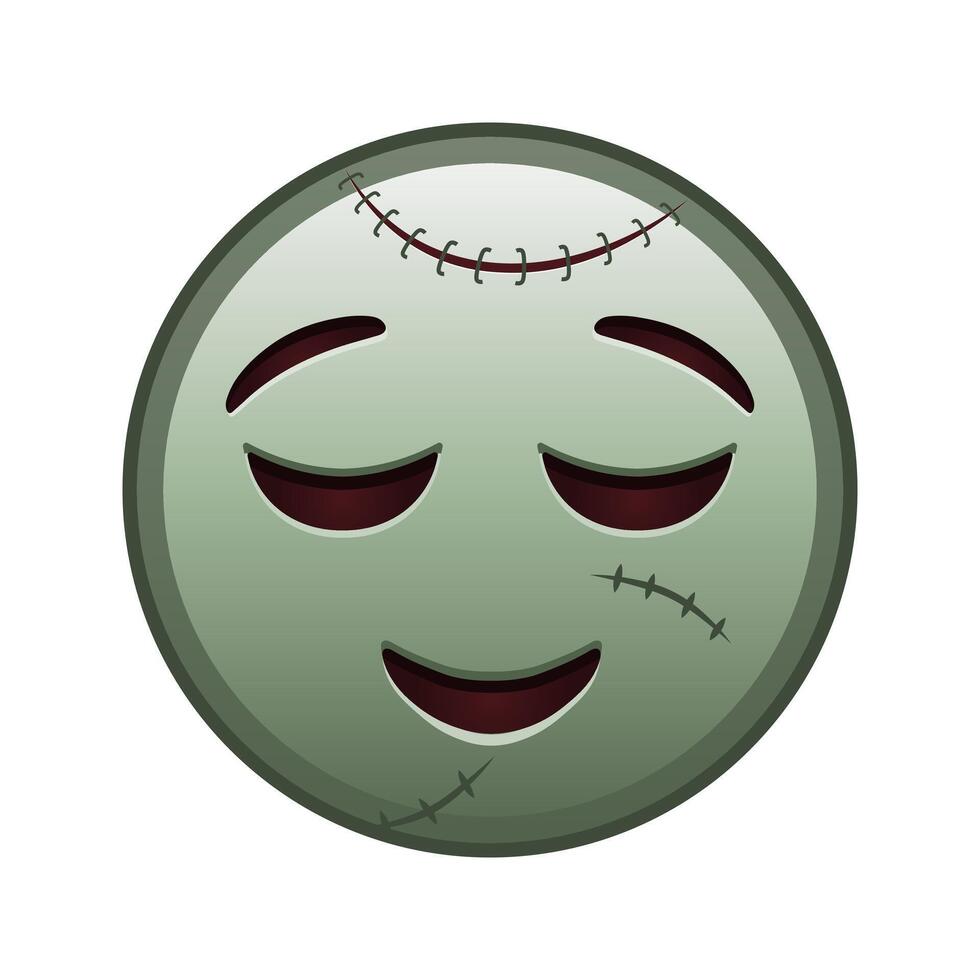 Slightly smiling face Large size of zombie halloween emoji vector