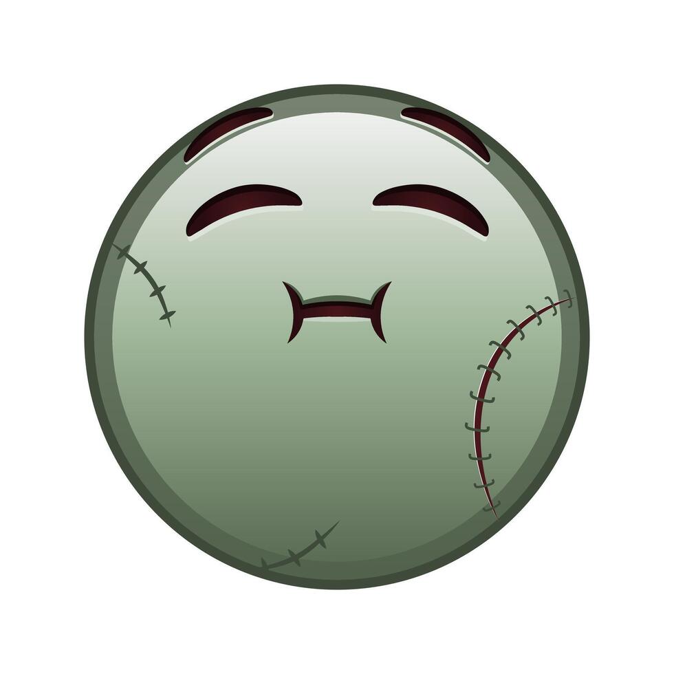The face is chewing or holding its breath Large size of zombie halloween emoji vector