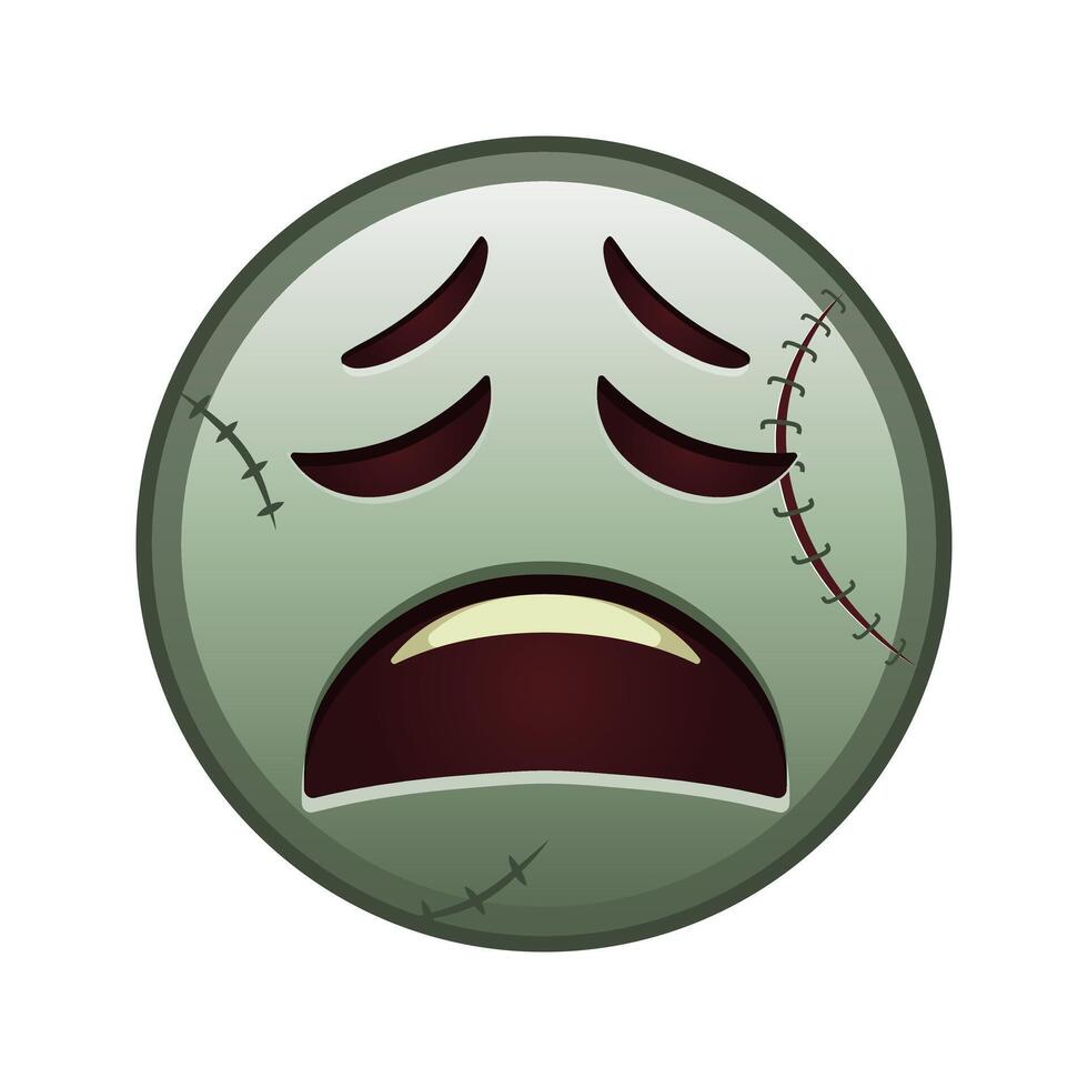 Tired face Large size of zombie halloween emoji vector