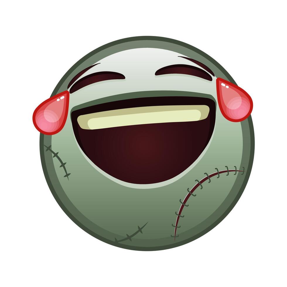 Face with tears of joy Large size of zombie halloween emoji vector