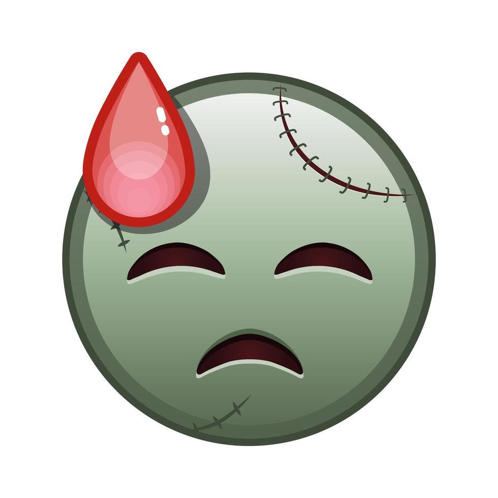 Face in cold sweat Large size of zombie halloween emoji vector