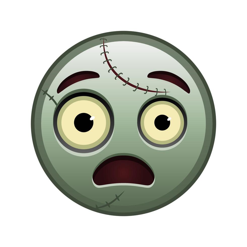 Face in fear Large size of zombie halloween emoji vector