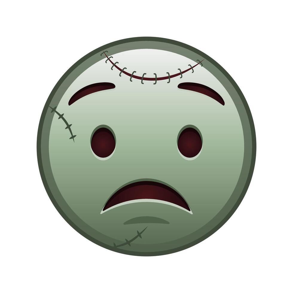 Excited face Large size of zombie halloween emoji vector