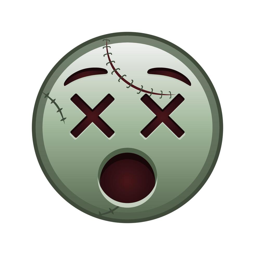 Face with crossed-out eyes Large size of zombie halloween emoji vector