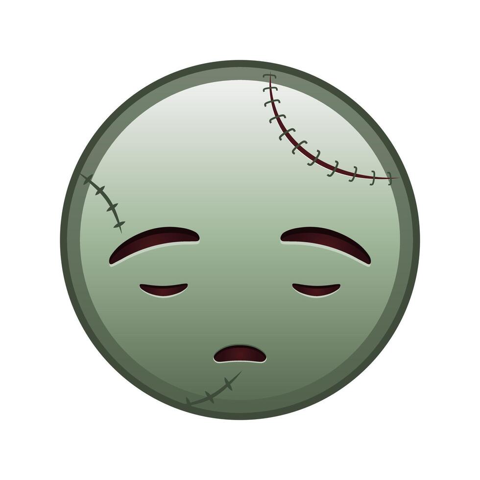 Anguished face Large size of zombie halloween emoji vector