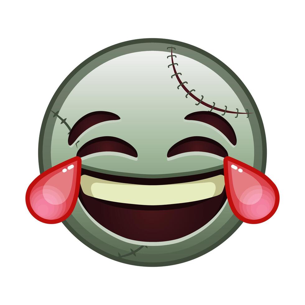 Face with tears of joy Large size of zombie halloween emoji vector