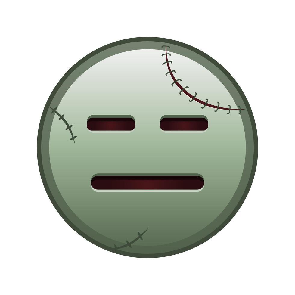 Expressionless face Large size of zombie halloween emoji vector