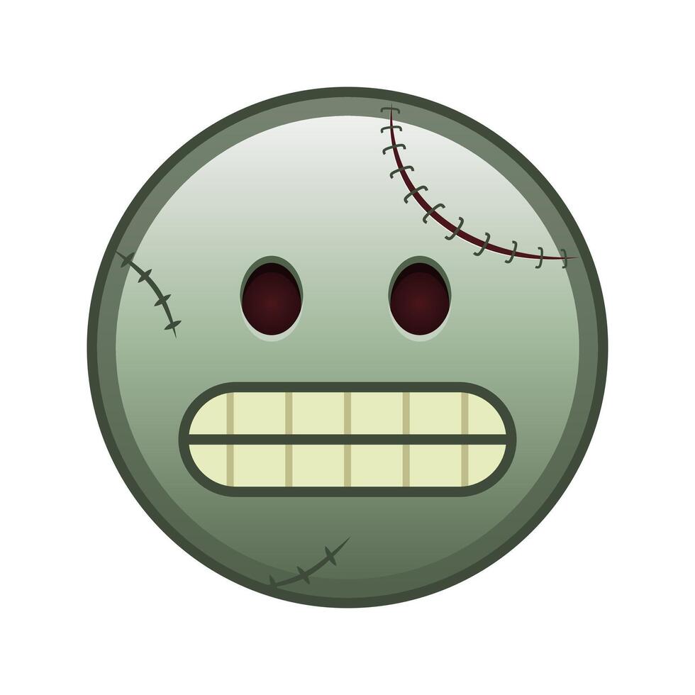 Grimace on the face Large size of zombie halloween emoji vector