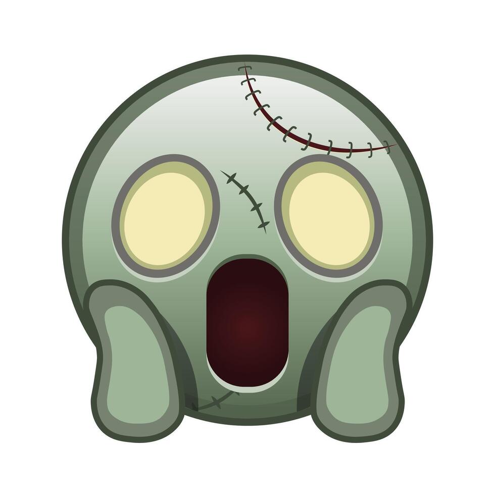 Face screaming in fear Large size of zombie halloween emoji vector