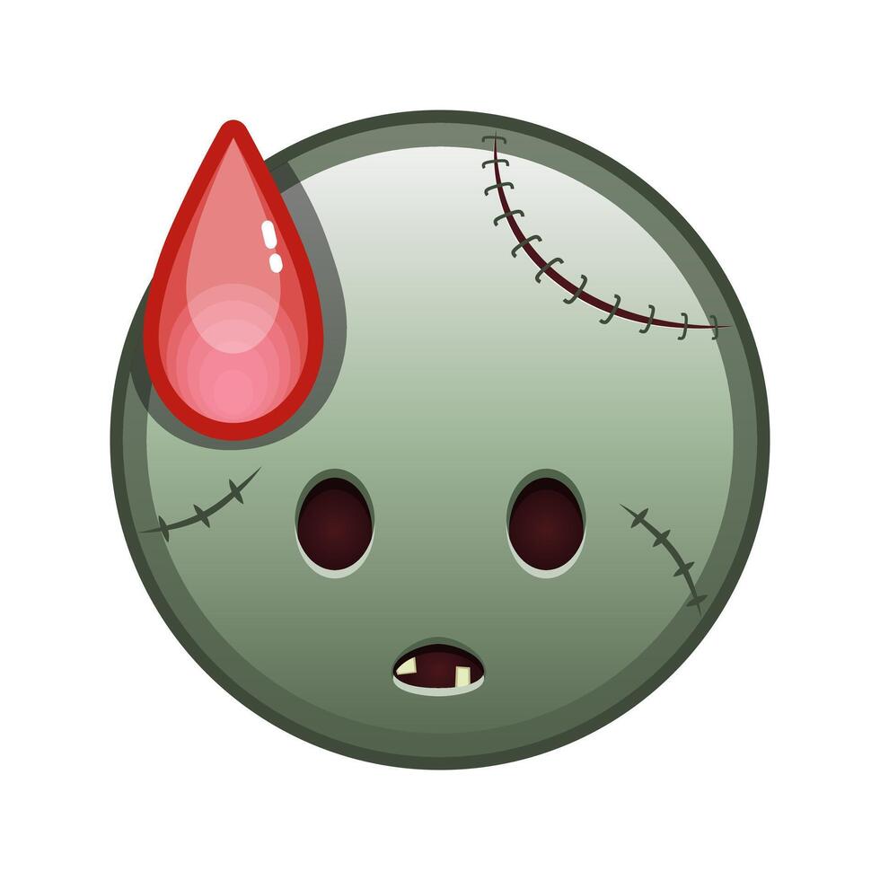Face in cold sweat Large size of zombie halloween emoji vector