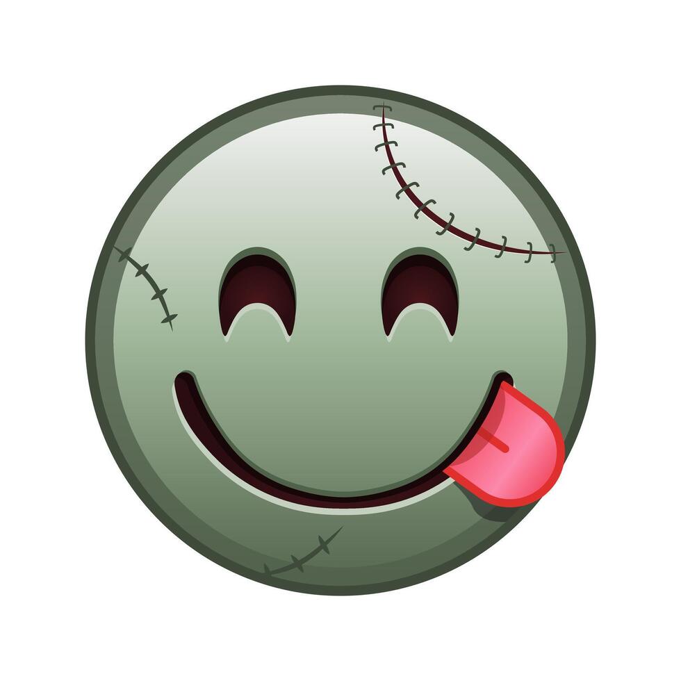 A face savoring a delicacy Large size of zombie halloween emoji vector