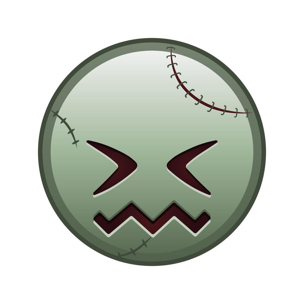 Expression of shame face Large size of zombie halloween emoji vector