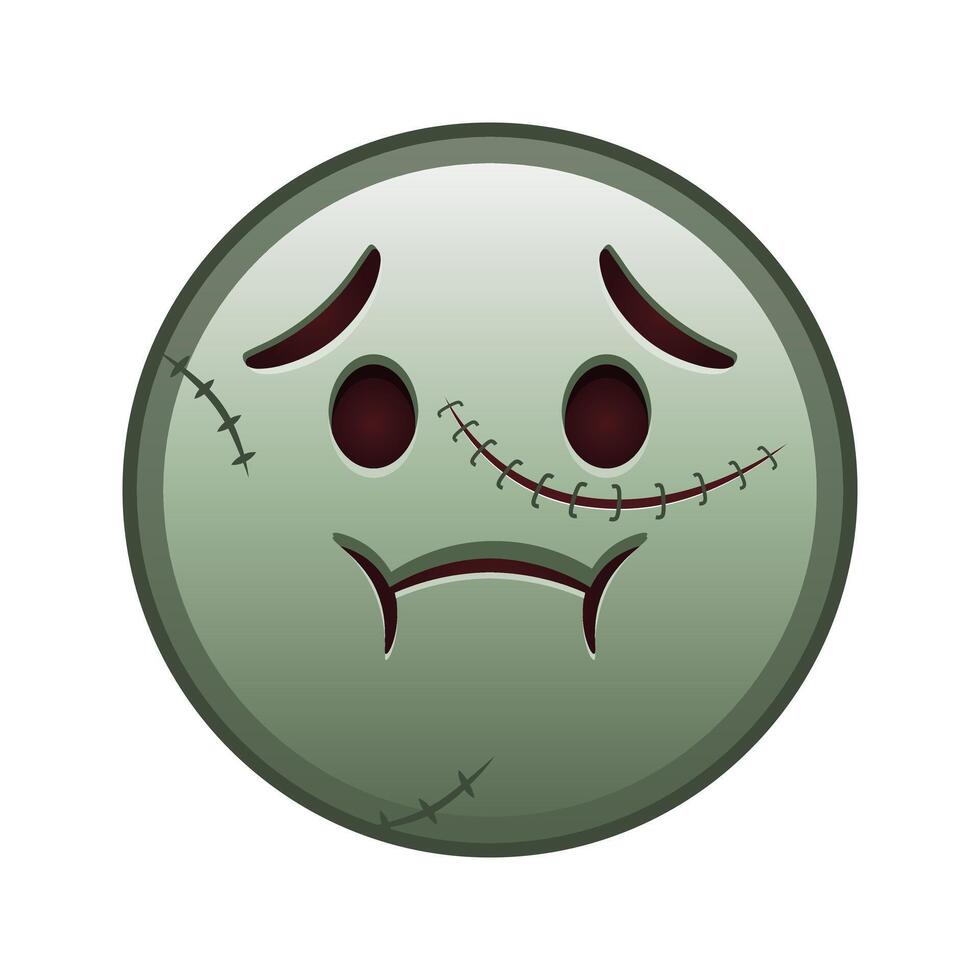 Nauseated face Large size of zombie halloween emoji vector