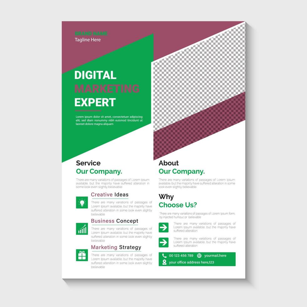 Digital marketing business flyer design template vector