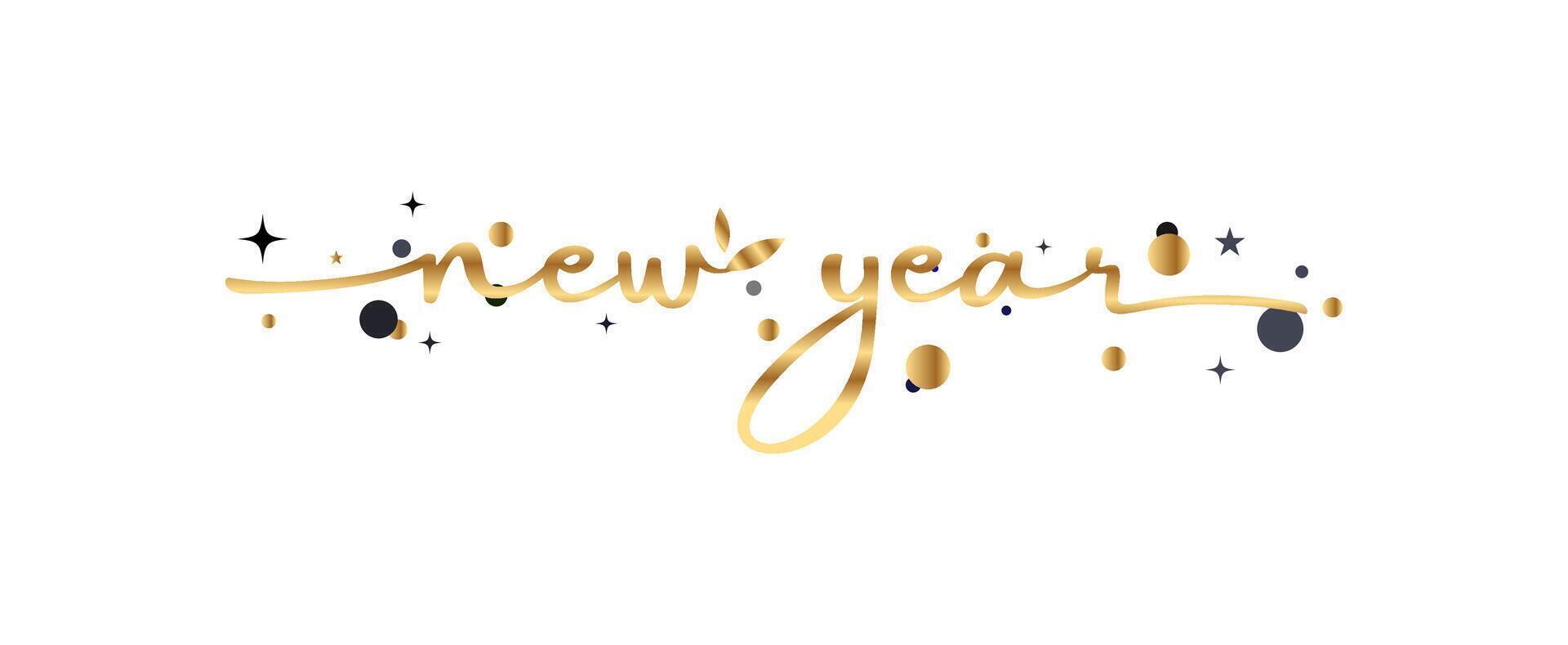 HAPPY NEW YEAR calligraphy banner vector