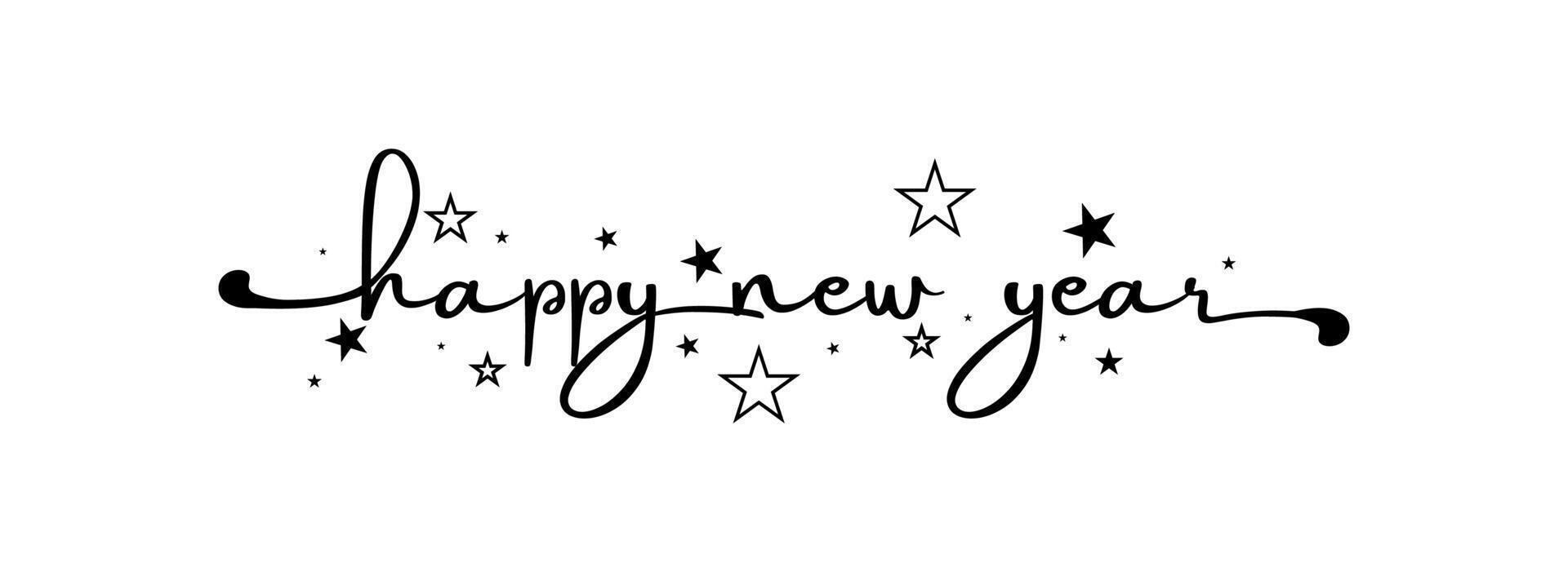 HAPPY NEW YEAR calligraphy banner vector