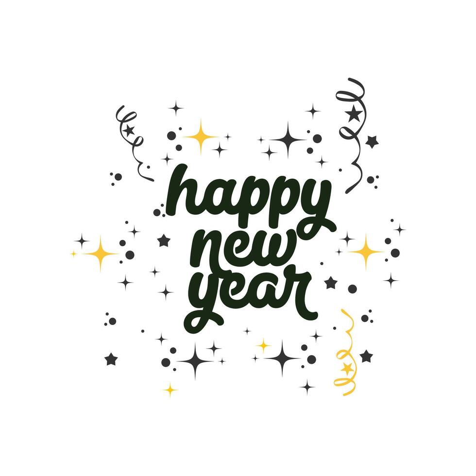 Text for Happy New Year Design Template vector